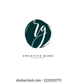 R G RG Initial logo template vector