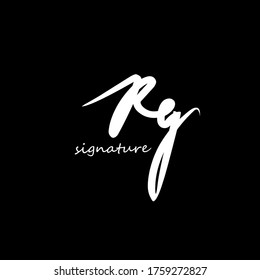 R g Rg, vector de plantilla de escritura manual del logotipo inicial. fondo negro aislado