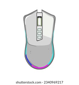 r caricatura del ratón del juego. teclado pc, accesorios de computadora, píxel de vídeo o signo del ratón del juego. ilustración vectorial de símbolo aislado