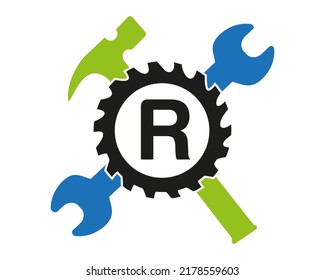 R-Fango-Logo, Vektorgrafik mit vollständiger Farbvorlage Symbol