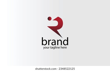 R gradient creative brand  logo design.