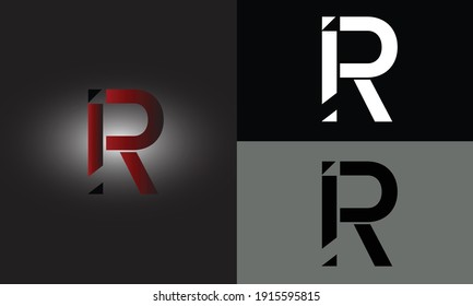 R Gradient Letter Logo Design-Vorlage. rote Buchstaben R auf dunklem Hintergrund. Kreatives minimales Vektorsymbol. Grafisches Alphabet-Symbol für Unternehmensidentität. Vektorelement