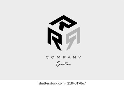 R grey three letter alphabet letter logo icon design. Creative template for business 