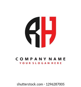 R H initial letter, modern logo design template vector 