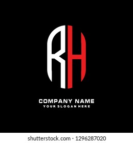 R H initial letter, modern logo design template vector 
