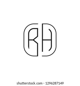 R H initial letter, modern logo design template vector 