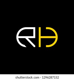 R H initial letter, modern logo design template vector 