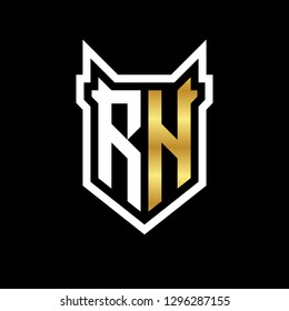 R H initial letter, modern logo design template vector 