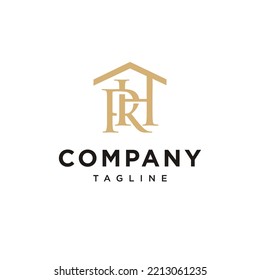 R and H letter House logo vector template