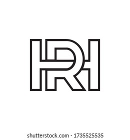 R H / H R letter lines design vector