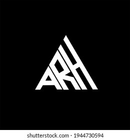 A R H letter logo creative design on black color background. ARH icon