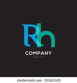 R & H  Letter logo design vector element
