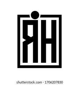 Diseño del logotipo en monograma de letras R y H