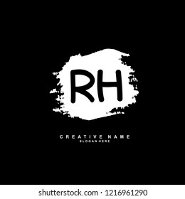 R H RH Initial logo template vector
