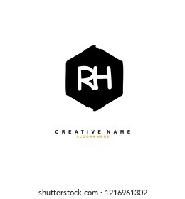 R H RH Initial logo template vector