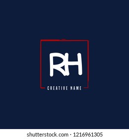 R H RH Initial logo template vector
