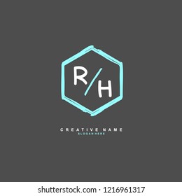 R H RH Initial logo template vector
