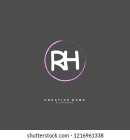R H RH Initial logo template vector