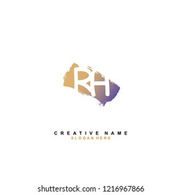 R H RH Initial logo template vector