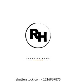 R H RH Initial logo template vector