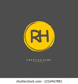 R H RH Initial logo template vector