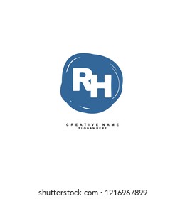R H RH Initial logo template vector
