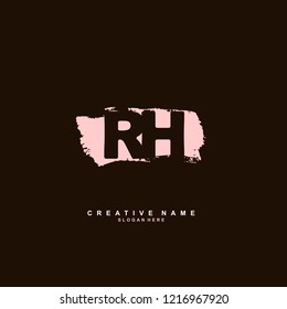 R H RH Initial logo template vector
