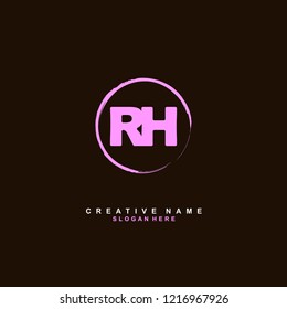 R H RH Initial logo template vector