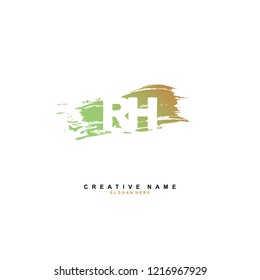 R H RH Initial logo template vector