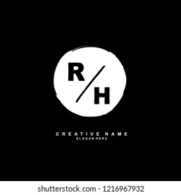R H RH Initial logo template vector