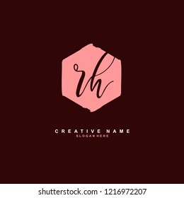 R H RH Initial logo template vector