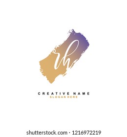 R H RH Initial logo template vector