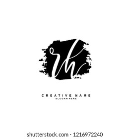 R H RH Initial logo template vector