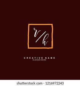 R H RH Initial logo template vector