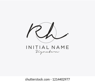 R H Signature initial logo template vector