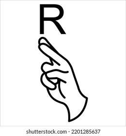 R Hand Sign Deaf Language Hand Stock Vector (Royalty Free) 2201285637 ...