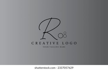 R escritura a mano negro simple estilo creativo diseño de logotipo con fondo degradado 