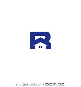 R home, building logo design. Symbol for real estate, building, residence.