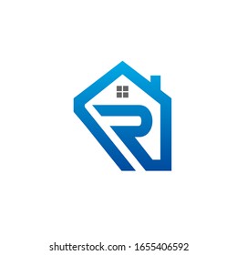 R home logo design modern template