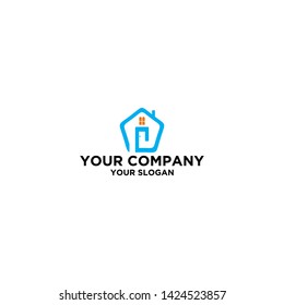 R Home logo design vector