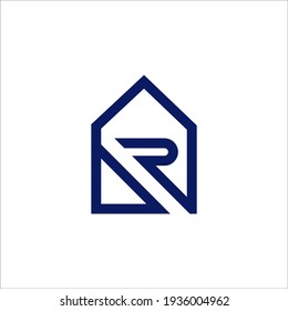 R home logo design vector sign