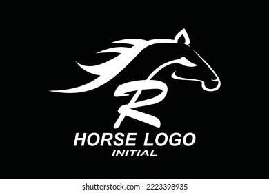 R Horse Letter logo template for your branding.