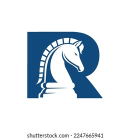 R horse logo design. Vector image
