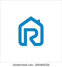 R and house logo vector template sign