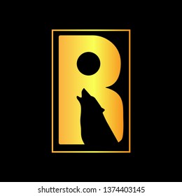 R Howling wolf logo vector