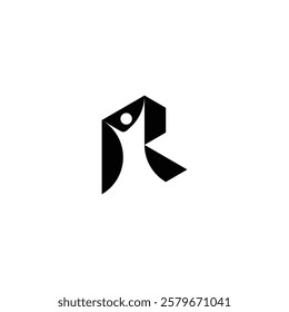 r human logo design with black color