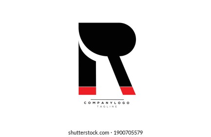 R icon monogram letter text alphabet logo design