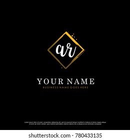 A R Initial abstract logo template vector