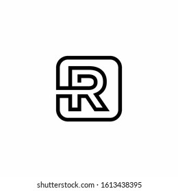 R initial box shape Logo designs template