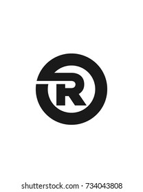 R initial circle company logo black